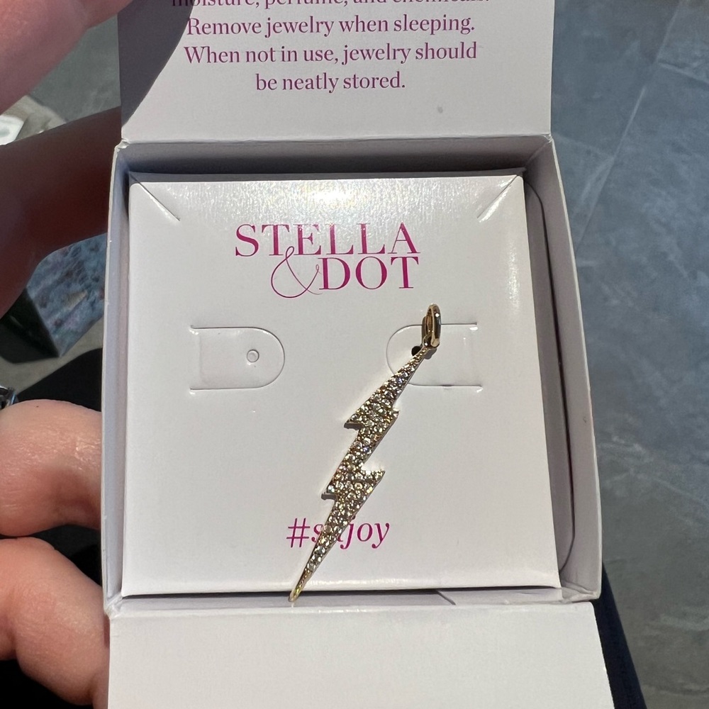 Stella & Dot pave lighting bolt charm